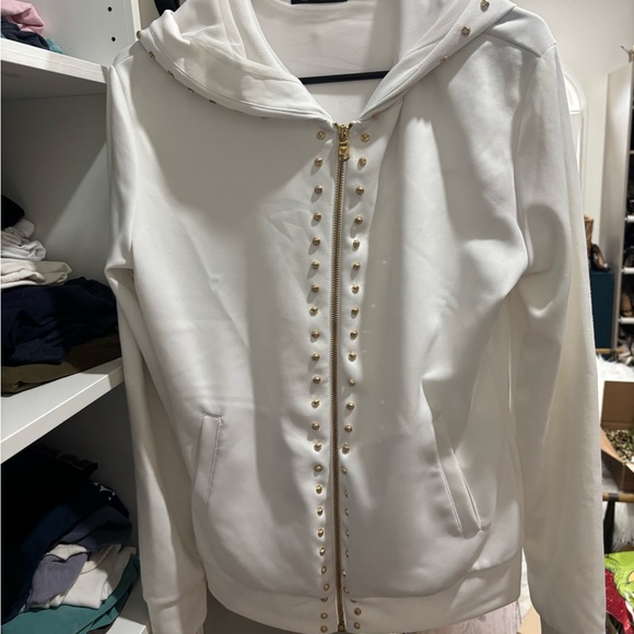 Versace Jackets & Blazers - Versace Hoodie with Gold Medusa head Studs